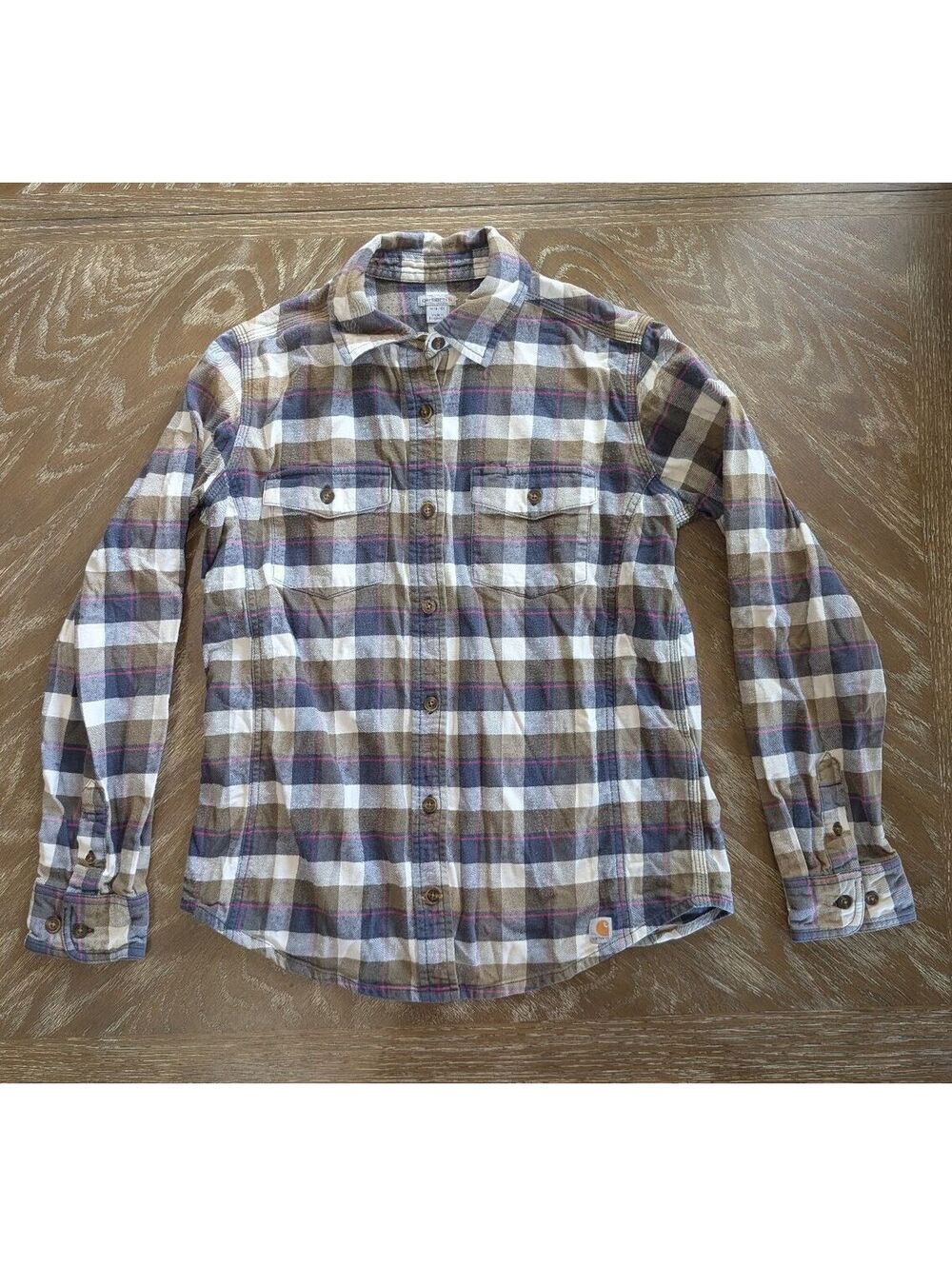 Carhartt Womens Hamilton Flannel Shirt II 100714 Plaid Button Down Medium 8/10